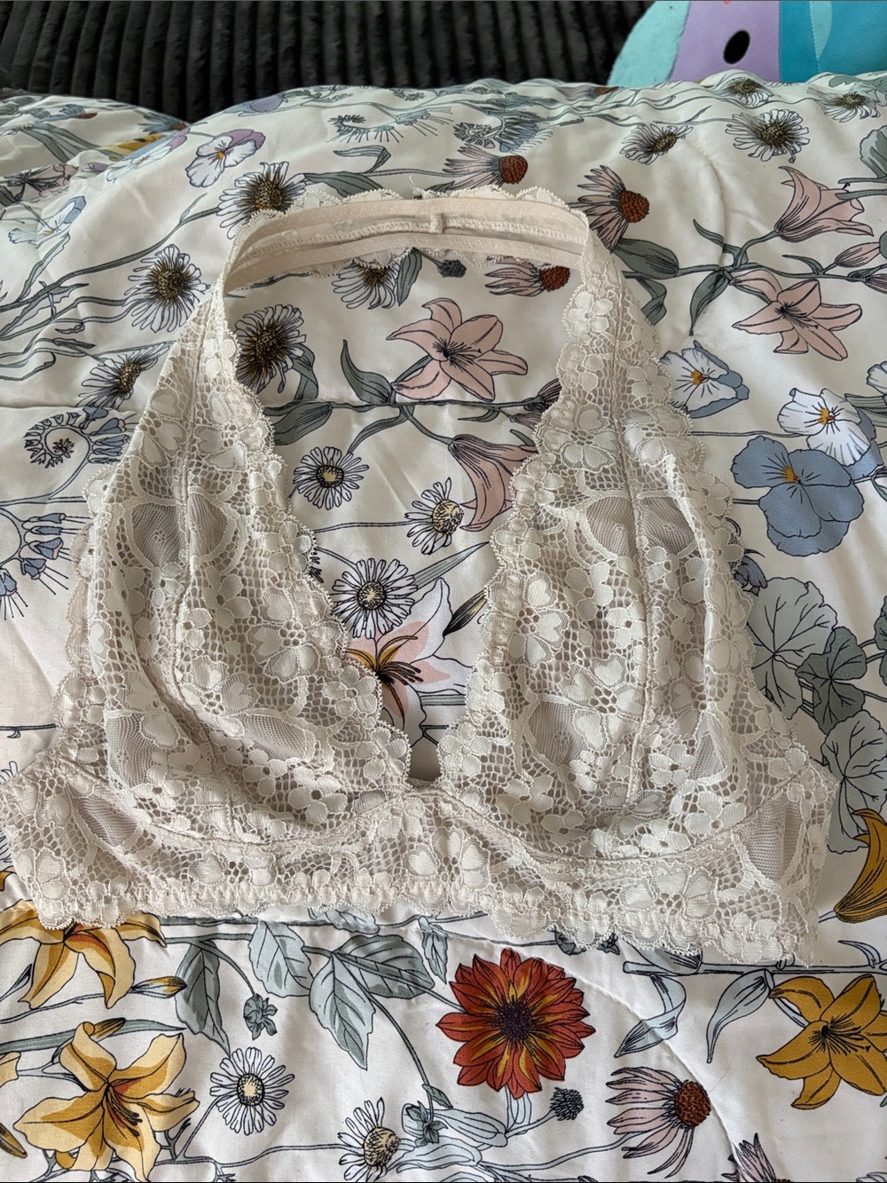 Free People Lace Bralette Crop Top in Cream